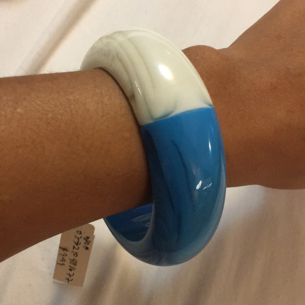 Blue and white marble bracelet.